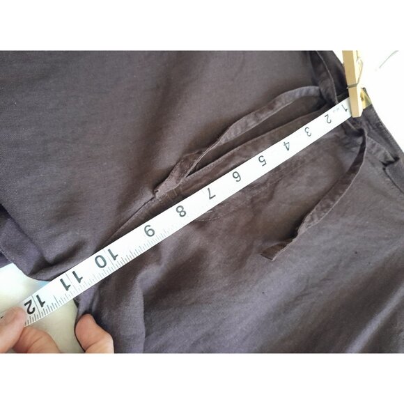 Perry Ellis 42x30 Linen Roll Tab Hem Casual Coastal Vacation Pants Brown Pockets - Picture 7 of 8